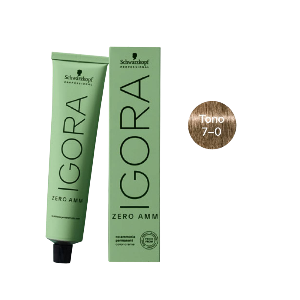 Tinte sin amoniaco Igora Zero 60ml   7-0 rubio medio natural